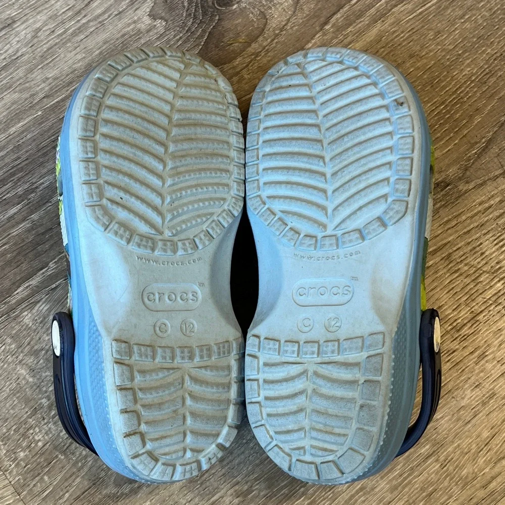 Crocs Bluey Classic Clog Kids Size C12 Blue Green Bingo Jibbitz Charms Shoes
